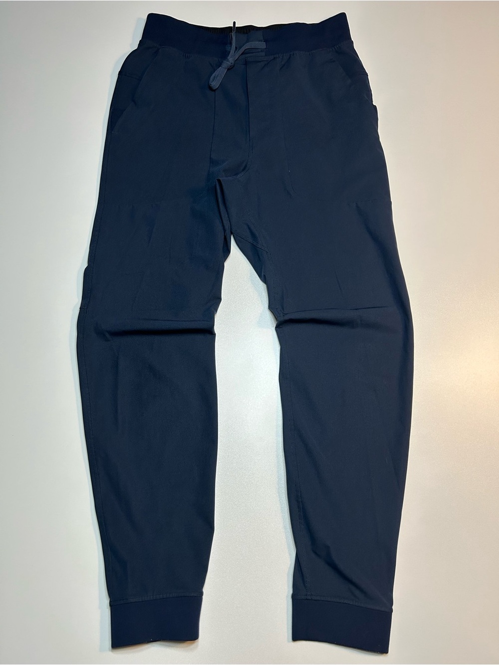 Lululemon ABC Warpstreme Jogger Pants Navy Blue Mens Drawstring Tapered